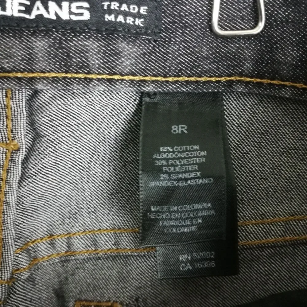 DKNY Womens Jeans Boot Cut Denim Black Wash Mid Rise Stretch 8‎